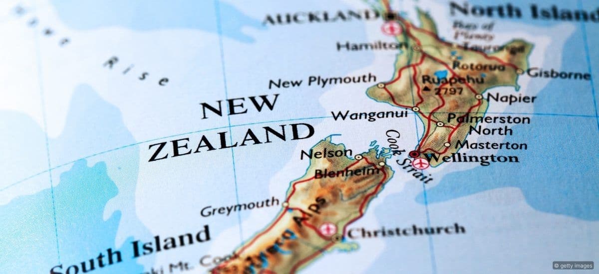 a map of new zealand
