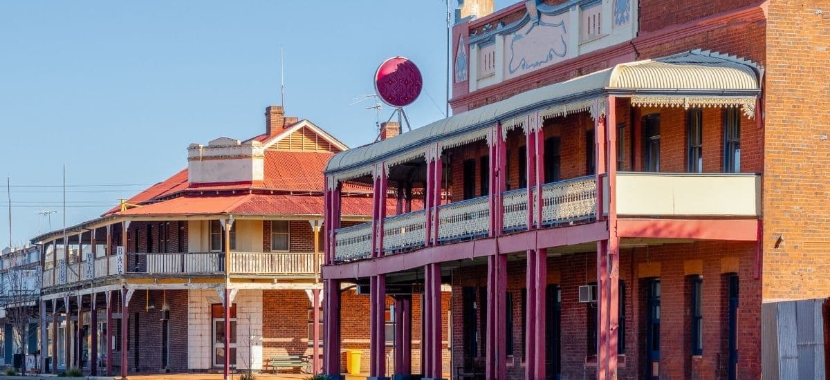 the old town of rutherglen in victoria australia has a western type of feel