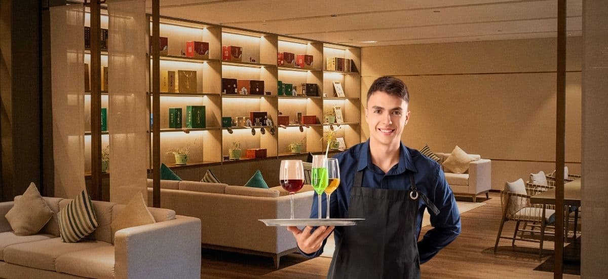 serving beverages in a cocktail lounge in a hotel