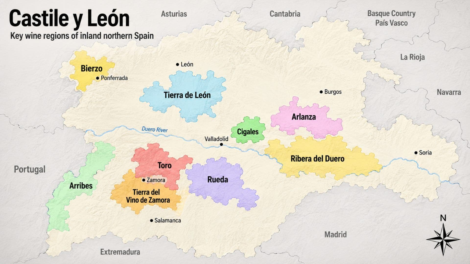 castille leon wine map